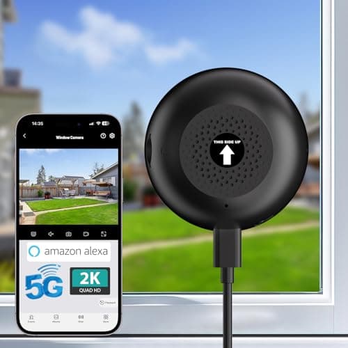 volmees 2K 3MP Window Camera, Smart AI Color Night Vision, 5G & 2.4GHz WiFi Indoor Home Security Cam w/Motion Detection, Real-Time Alerts, 2-Way Talk, Alexa, 24/7 Recording, Easy Install, 1-Pack