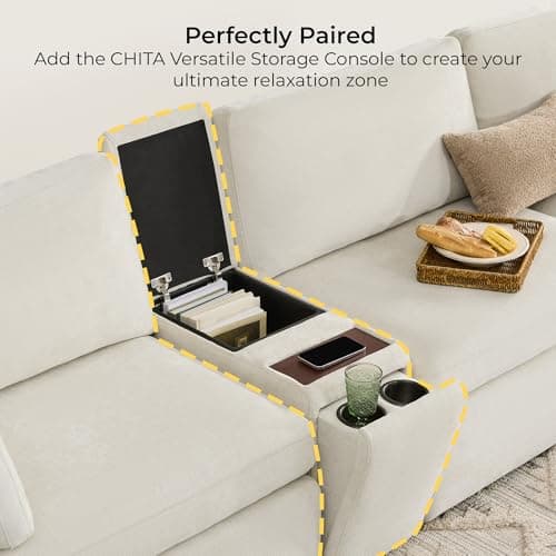 CHITA Oversized Modular Sectional Sofa, FSC Certified L Shaped Sectional Couches for Living Room, 112 inch Width,4 Seat Modular Sofa with Storage Ottoman, Linen 6