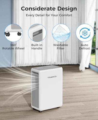 2000 Sq.ft Dehumidifier for Basement, Trazico 30 Pint Dehumidifiers for Home Large Room Bedroom Bathroom with Drain Hose, Intelligent Humidity Control, 3 Modes, 24H Timer, Auto Defrost, Grey 8
