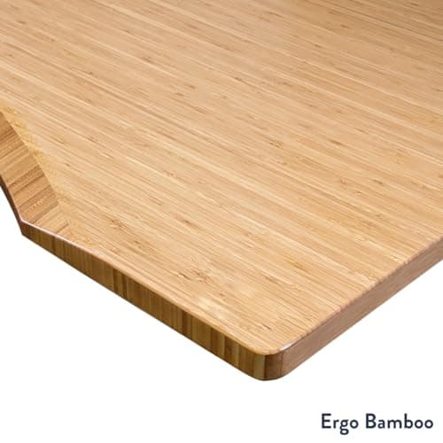 Desky Dual Ergo Edge Electric Standing Desk – 72 x 30 inch Sit Stand Table with Curved Front, Height Adjustable with Cable Management & Memory Presets – Dark Bamboo 6