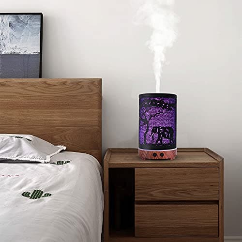 Essential Oils Diffuser,Aromatherapy Diffuser,Birthday Gifts for Women Mom Grandma,Metal Cool Mist Humidifier with 7 Colors Lights Waterless Auto Off Air Diffusers（Elephant） 5