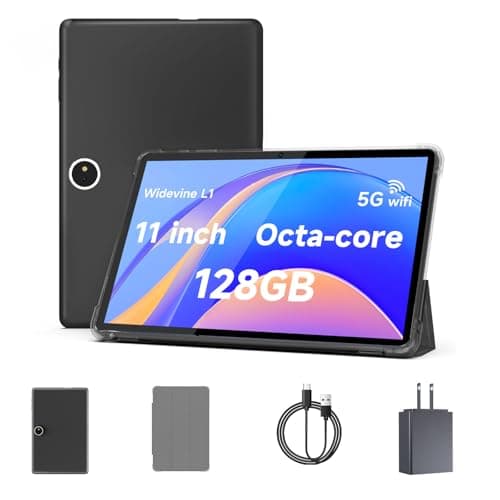 Aheadthink 11 inch Tablet, 18GB + 128GB, Android 15 Tablet, 1TB Expandable, 13MP Camera, Octa-Core Processor 5G WiFi 8000MAH Battery 11'' IPS HD Touchscreen Tableta.