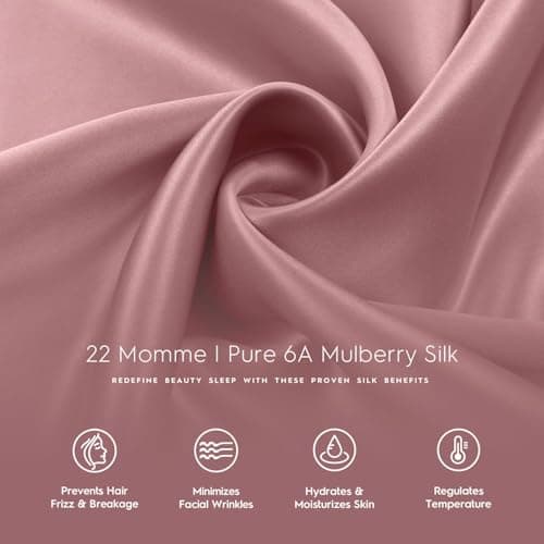 Tafts Pillow Cases - 22mm 100% Pure Mulberry 6A Silk Pillowcase for Hair & Skin with Zipper Closure, Cooling, Natural, Organic, Double Sided Silk Pillow Case (Misty Rose Pink, Queen 20x30 1pc) 5