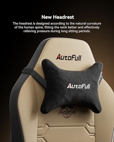 AutoFull C3 Gaming Chair, Racing Style Gaming Chair with Ergonomic Lumbar Support,Adjustable High Back PU Leather PC Chair with Footrest,Brown 5