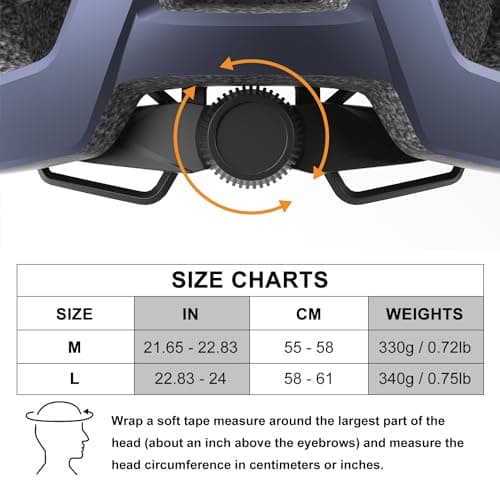 Bike Helmet, Helmets for Adults Men, Front and Back LED Lights Safe Certified MTB Road Bicycle Helmet with Adjustable Brim 7