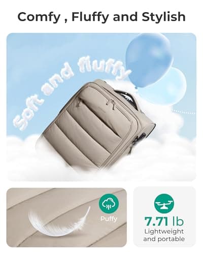 BAGSMART Carry On Luggage 22x14x9 Airline Approved, 20 Inch Soft Suitcase with Wheels, Lightweight Spinner Carry on Suitcase with PVC Wet/Dry Pockets for Short Trip, Camel 6