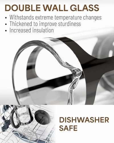 Veken 27 Ounce/800 ml French Press Plunger Coffee Maker Cafetière, Double Wall Heat Resistant Borosilicate Glass Coffee Press, Cold Brew Coffee Pot for Kitchen and Gifts, Dishwasher Safe, Dark Pewter 3