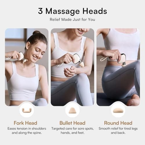 INIA PocketForce Mini Massage Gun - 75% Smaller, High-Power Percussion for Full Body Relief, Portable Deep Tissue Massager Gun with Leather Case & 3 Heads for Travel & Office Use, Gifts for Men Women 5