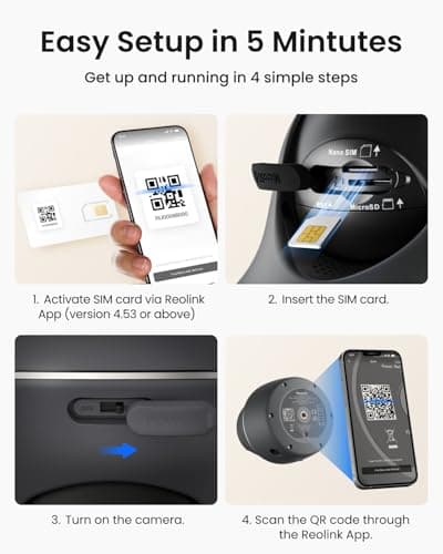 REOLINK 4K 4G LTE Cellular Security Camera, 8MP No WiFi Solar Powered, Pan Tilt 360° with Smart Detection, Color Night Vision, Local Storage, SIM+32GB SD Card Included, Go PT Ultra-Grey+Solar Panel 2 9