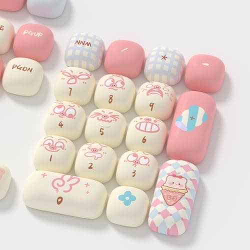 Akko PBT Keycap Set, Piggy Party Keycaps MOG Profile 139-Key Keycaps for Mechanical Keyboards 7