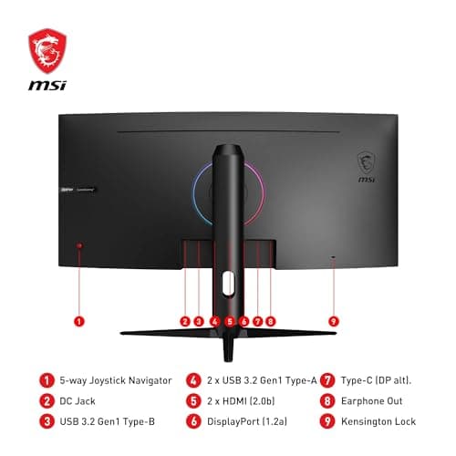 msi MAG301CR2, 30" Gaming Monitor, 2560 x 1080 (UWFHD), VA, 200Hz, FreeSync, HDR Ready HDMI, Displayport, USB C, Tilt, Swivel, Height Adjustable 6