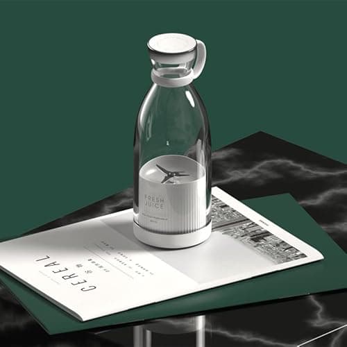 Personal Size Blender, Fresh Juice Portable Blender for Smoothies or Shakes, Personal Mixer, Portable Blender, Wireless USB Rechargeable Fruit Blender for Sports, Camping, Fitness. (White) 2