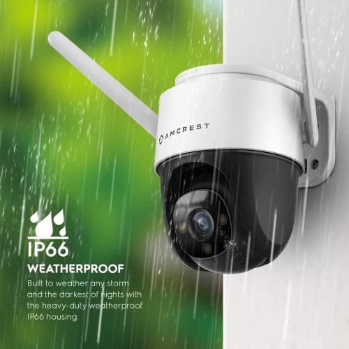 Amcrest 4MP Outdoor PT WiFi IP Camera Pan Zoom (Digital 16x) SmartHome WiFi Camera Security Speed Dome, Motorized Tilt, 98ft Nightcolor, (2.4Ghz), 107º FOV, IP66, 4MP, ASH47-W 6