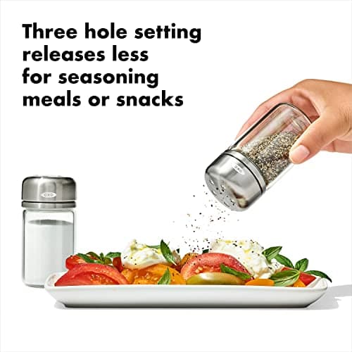 OXO Good Grips Glass Adjustable Salt & Pepper Shaker Set, 3.5 oz Each, Clear 5