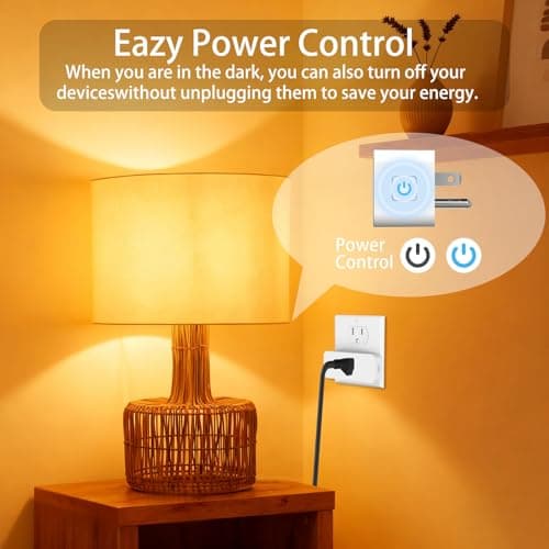AiSeek Tuya Smart Plug,Mini with Energy Monitoring,Pro Series 15A Plug,2.4G Wi-Fi Outlets Support Alexa, Google Assistant, Time Schedule,ETL & FCC Certified, 4 Pack 5
