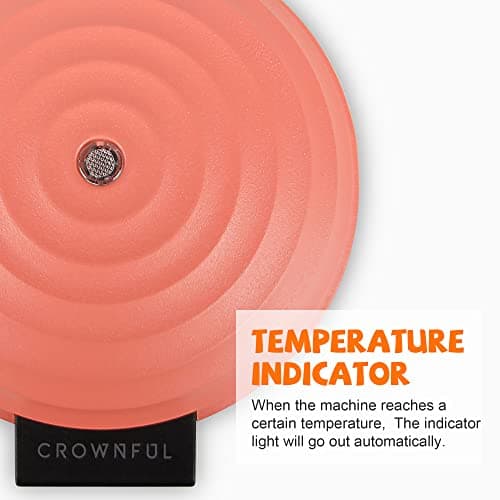 CROWNFUL Mini Waffle Maker Machine, 4 Inch Chaffle Maker with Compact Design (Pink) 5