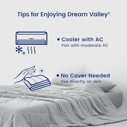 Dream Valley® Outlast® Deepsleep Cooling Comforter, King Size, NASA-Grade Space Technology Cooling Blanket for Hot Sleepers Night Sweats, Q-Max > 0.45 Aerocool™ Breathable, Cool Grey, 106"x90" 6