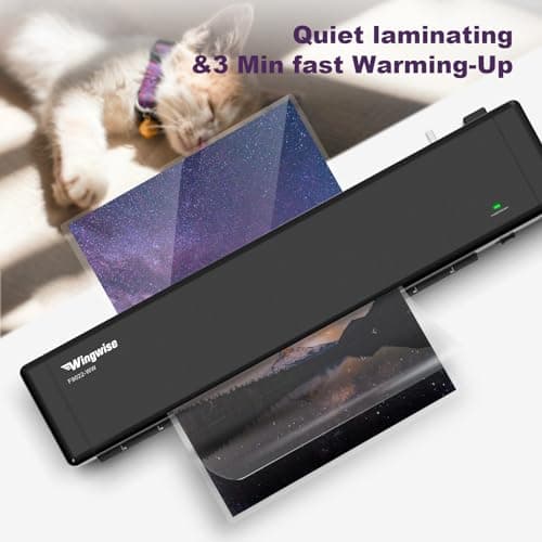Wingwise 13" Wide Thermal Laminator Machine for Home, Office & School - Matte Black, Ideal for Tabloid (11"x17") & Smaller Documents 5