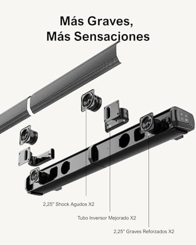 ULTIMEA 2.2ch Sound Bar for Smart TV, Peak Power 100W, 2-in-1 Detachable Sound Bar for TV, App, Bluetooth 5.3 TV Soundbar, 3 EQ Modes, BassMX Technology, HDMI-ARC/Opt/AUX, Apollo S40, 2025 Upgraded 8