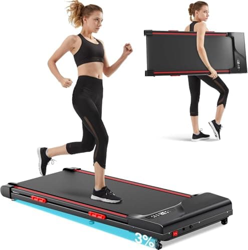 CURSOR FITNESS Walking Pad Treadmill with Incline, Under Desk Treadmill with Triple Shock-Absorbing System, 2.5HP Quiet Brushless (Black)