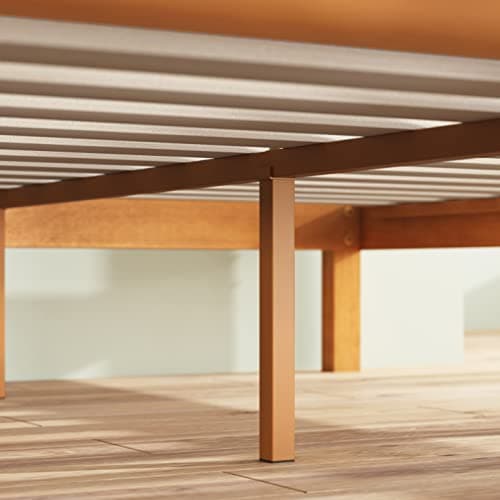 Zinus Alexia Wood Platform Bed Frame with headboard, Solid Wood Foundation with Wood Slat Support, No Box Spring Needed, Easy Assembly, Rustic Pine, Full 9