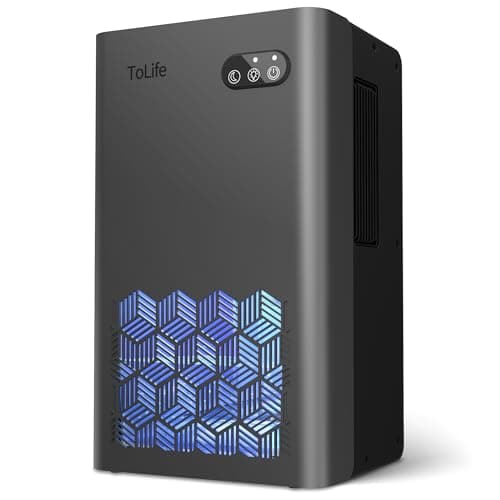 ToLife Dehumidifiers for Home 30 OZ Water Tank with Auto-Off 500 sq.ft Portable Small Dehumidifier for Bathroom Bedroom RV Closet Room gery white