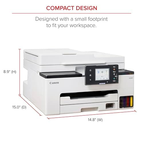 Canon MegaTank MAXIFY GX2020 All-in-One Wireless Color Printer – Print, Copy, Scan with Duplex Printing – Refillable Tank System, Compact Desktop Design – Wireless Print Scan Copy for Home & Office 6