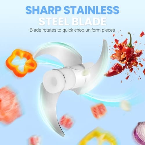 Electric Garlic Chopper, Mini Portable Veggie Chopper, 250ML Garlic Grinder Masher Onion Grinder, Blender to Vegetable, Wireless Food Processor for Ginger, Chili, Fruit, Meat, etc 7