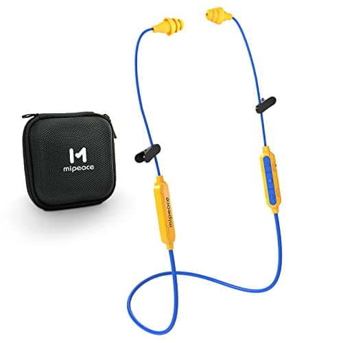 MIPEACE Bluetooth Work Earplugs Headphone,Wireless in-Ear Noise Isolating Earbuds,29dB Noise Reduction Headphone with Control,19+ Hours Battery for Lawn Mowing Safety Industrial Construction(Yellow)