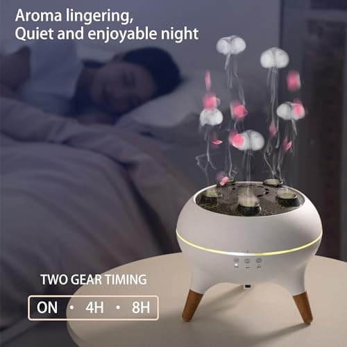 Dynamic Aromatherapy Diffuser – 250ml Essential Oil Cool Mist Humidifier with Jellyfish Mist & Color-Changing LED Lights for Relaxing Home, Bedroom & Office Atmosphere (Black) 8