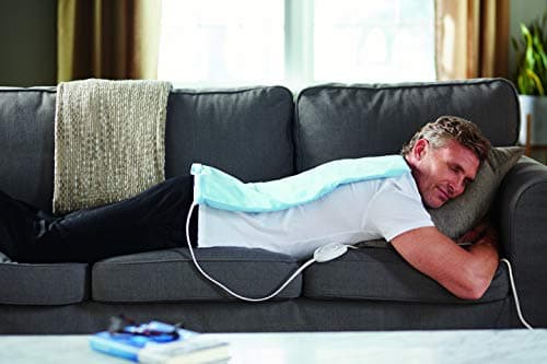 Sunbeam XL Heating Pad for Back Neck and Shoulder Pain Relief with Sponge for Moist Heating Option Extra Large 12 x 24" Blue 11