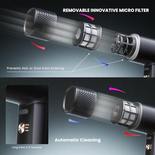 Hair Dryer, High-Speed Ionic Low Noise Blow Dryer, Powerful 1600 Watt Motor for Fast Drying and Straight & Wavy Hair, Lightweight, Professional Hairdryer with Diffuser & Nozzle for Home Salon Travel 5