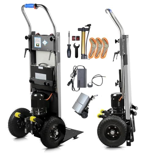 Electric Stair Climbing Dolly, 1250W Electric Stair Climbing Hand Truck, 900lbs Max Load Capacity, 3 Mode Folding Stair Climber Hand Trucks with Telescopic Handle for Moving Furniture (Black)