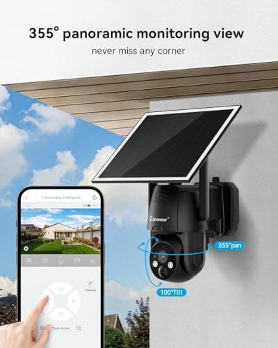 Jennov 4G LTE Cellular Wireless Solar Security Cameras Outdoor, 2K No WiFi Camera Home Security with Color Night Vision/PIR Human Body Sensing/AI Human Detection for jobsite barns Farms Garage& RV 5