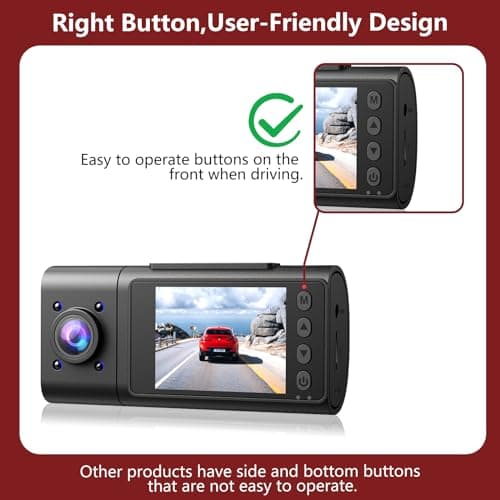 3 Channel Dash Cam Front and Rear Inside,Dash Cam pro 2025,Interior Car Camera,2.5K Single Front,Dash Camera for Cars with IR Night Vision,24Hr Parking Monitor 1S Recording,Free 64G Card 7