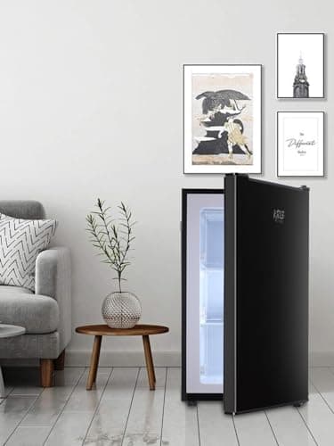 KRIB BLING 3.2 Cu.ft Upright Freezer Compact Mini Freezer with Removable Shelves for Bedroom, Office, Kitchen, Black 2