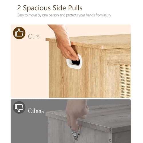 usikey 39.4” Storage Chest, Toy Box with 2 Safety Hinges, Toy Chest for Bedroom, Storage Bench with Storage, Shoe Bench, Supports 220 lb, for Living Room, Entryway, Natural 5