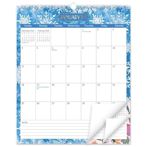 GuassLee Aesthetic Wall Calendar 2026, Vertical Monthly Calendar Wall from Jan. 2026 to Jun. 2027, 18-Month Paper Wall Planner with Notes for Office School Home Teacher Planning, 14" x 11.5"