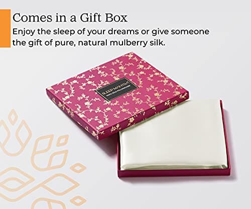 Sleep Mantra 100% Mulberry Silk Pillowcase for Hair and Skin Health, Hidden Zipper, 22 Momme, Both Sides Smooth, Breathable and Natural, Machine Washable, (Queen, Natural White) 6