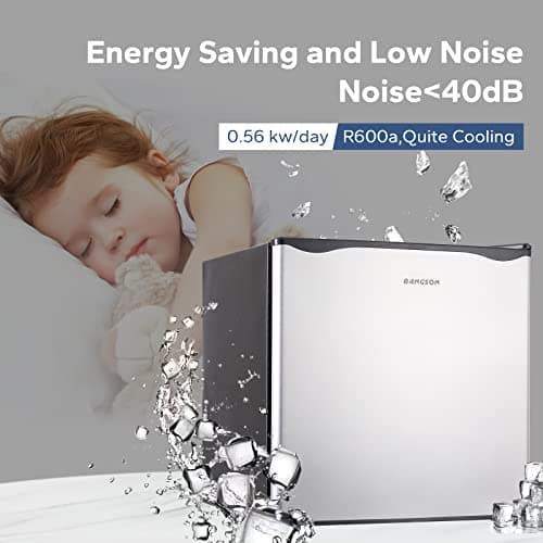 BANGSON Upright Freezer,1.1Cu.ft Energy-Saving Mini Freezer with Removable Shelf with Ultra Low Power 40W, Single Door Small Freezer for Home/Dorms/Apartment/Office(Silver) 7