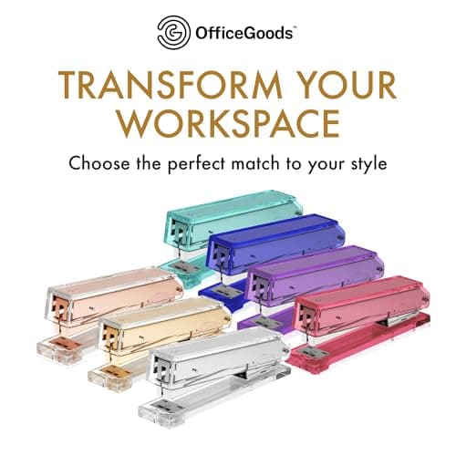 OfficeGoods Acrylic Stapler – Aesthetic & Durable Gold Desk Staple for Modern Office – Stylish & Compact Office Supplies for Women & Men 7