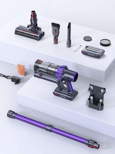 Cordless Vacuum Cleaner, 2 Batteries 110 Mins Runtime Vacuum Cleaners for Home, 45KPA 550W Stick Vacuum with Brushless Motor, Automatically Adjust Suction, Handheld Vacuum for Pet Hair/Carpet/Floor 8