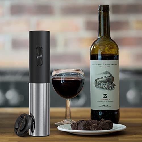 COKUNST Electric Wine Openers, Reusable Wine Bottle Corkscrew Opener with Foil Cutter, Battery Operated Stainless Steel Wine Remover for Home Kitchen Party Bar Restaurant 6