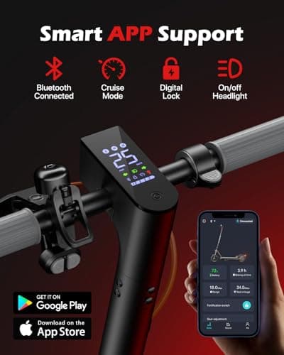Electric Scooter with Suspension Long Range Electric Scooter for Adults 10inTires,E Scooter with Smart APP Control for Commuting, Outdoor, Short Travel UL2272 8