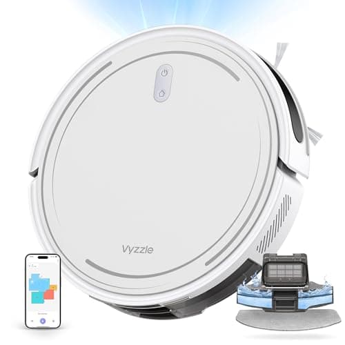 Vyzzle Robot Vacuum Cleaner, Robot Vacuum and Mop Combo with 5000Pa Suction, Personalized Cleaning Adjustments, Self-Charging Robotic Vacuum Cleaner, Advanced Obstacle Avoidance