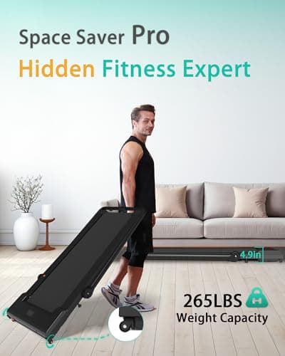 YRUN/LICHICO 2 in 1 Folding Under Desk Treadmill, 3.0HP Motor, Large Running Area, Portable Mini Walking Machine for Home Office 6