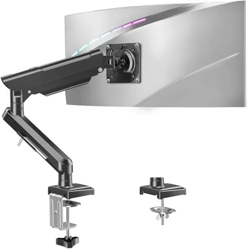 Single Monitor Mount for 32 27 24 22 inch Screen, Monitor Arm Holds 4.4-22 lbs, Monitor Desk Mount, Gaming & Home Office Use, VESA 75x75mm & 100x100mm, Freelift Pro Black