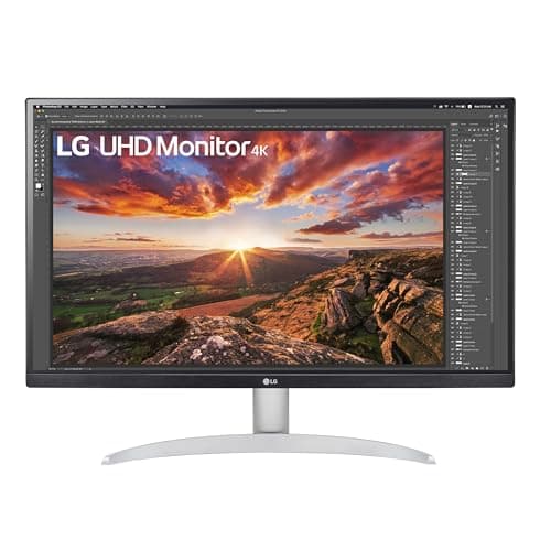 LG 27UP600-W 27-inch Ultrafine 4K UHD (3840x2160) IPS Computer Monitor, AMD FreeSync, VESA DisplayHDR 400, Reader Mode, Flicker Safe, HDMI, DisplayPort, White