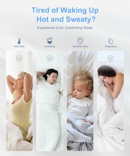 SPUER Cooling Comforter Queen Size, Summer Cooling Blanket for Hot Sleepers, Breathable and Lightweight All Season Bedding for Night Sweats, Cooling Technology for Hot Nights, 90"x90", Gray 7