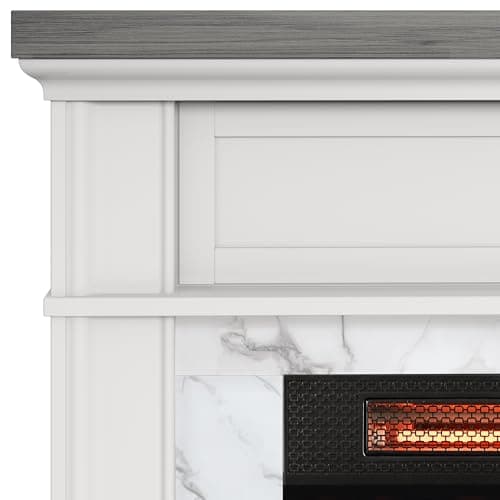 duraflame® Wall Mantel Electric Fireplace, Bright White 5